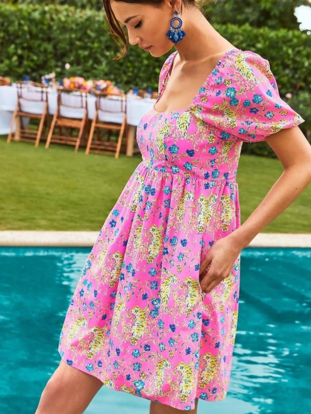 Lilly Pulitzer Kay Babydoll Dress Tigress Garden
